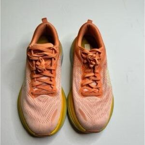 HOKA Women's Peach/Yellow Running Shoes Size 9.5B